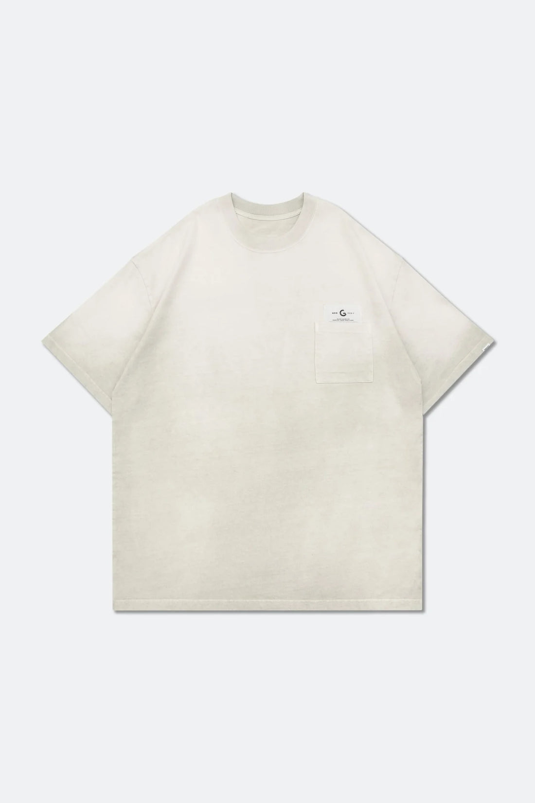 GROCERY TEE-069 DIRTY WASHED INVOICE POCKET TEE/ FADED WHITE