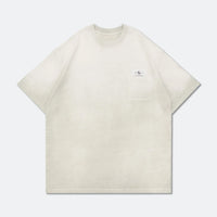 GROCERY TEE-069 DIRTY WASHED INVOICE POCKET TEE/ FADED WHITE