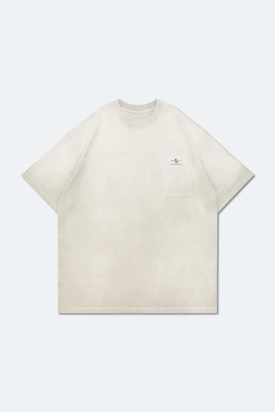 GROCERY TEE-069 DIRTY WASHED INVOICE POCKET TEE/ FADED WHITE