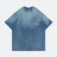 GROCERY TEE-069 DIRTY WASHED INVOICE POCKET TEE/ FADED BLUE