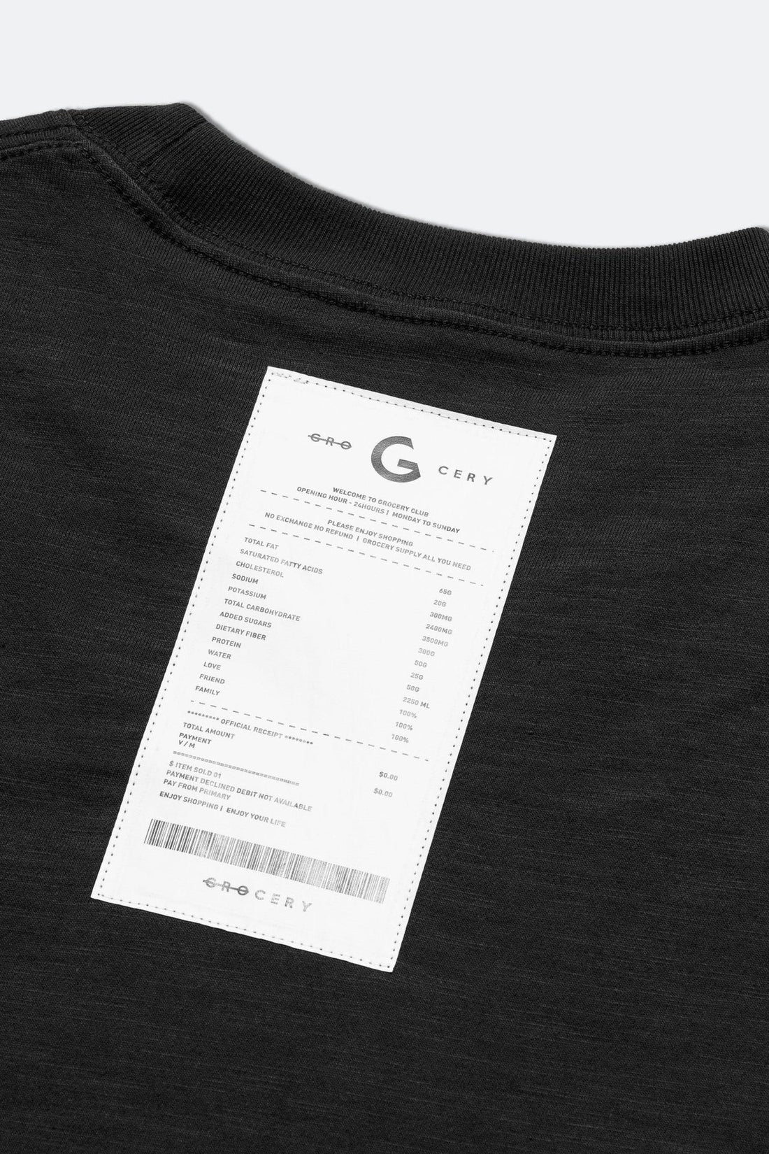 GROCERY TEE-001 INVOICE/BLACK