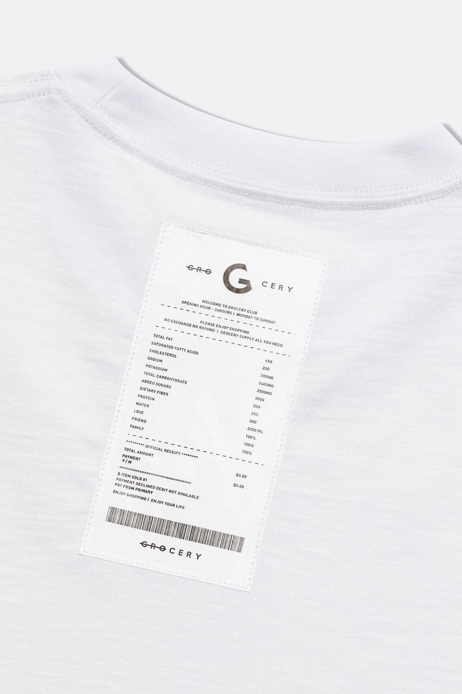 GROCERY TEE-001 INVOICE/WHITE