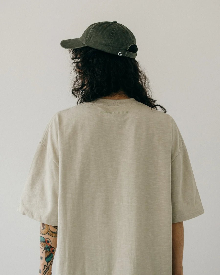 GROCERY TEE-078 EMBROIDERY LOGO POCKET TEE/ DUSTY GREEN