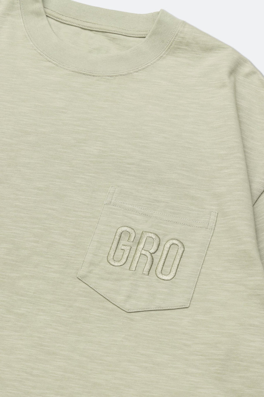 GROCERY TEE-078 EMBROIDERY LOGO POCKET TEE/ DUSTY GREEN